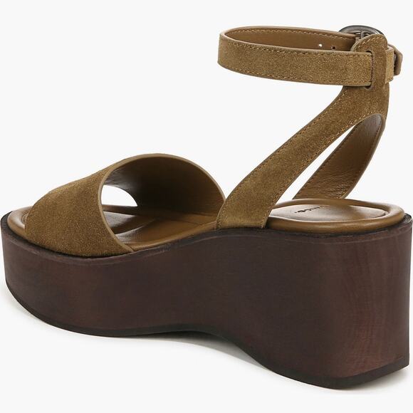 Vince Phillipa Platform Sandal in Olive Wood Size 9 - Picture 4 of 15